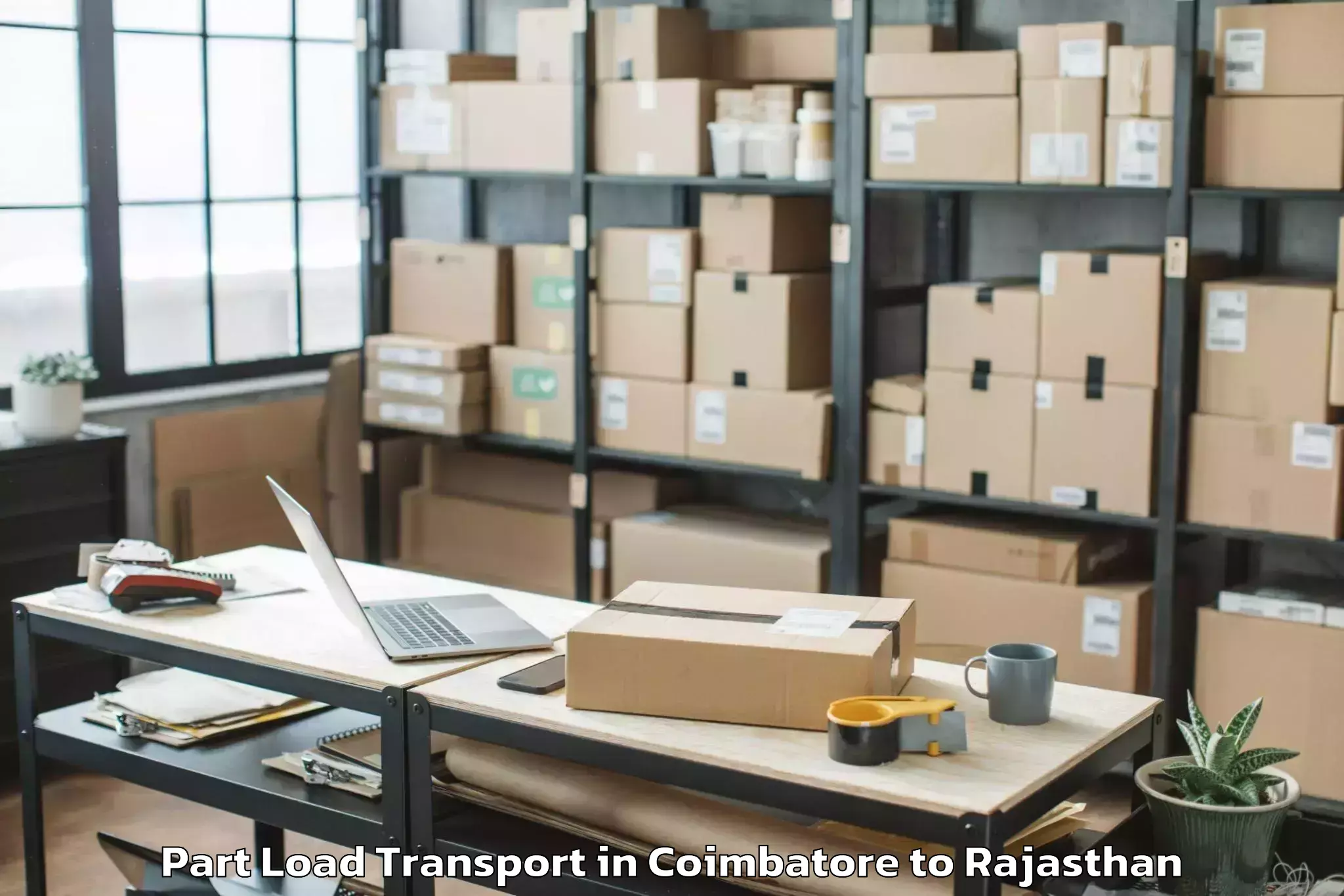 Book Coimbatore to Bandikui Part Load Transport Online